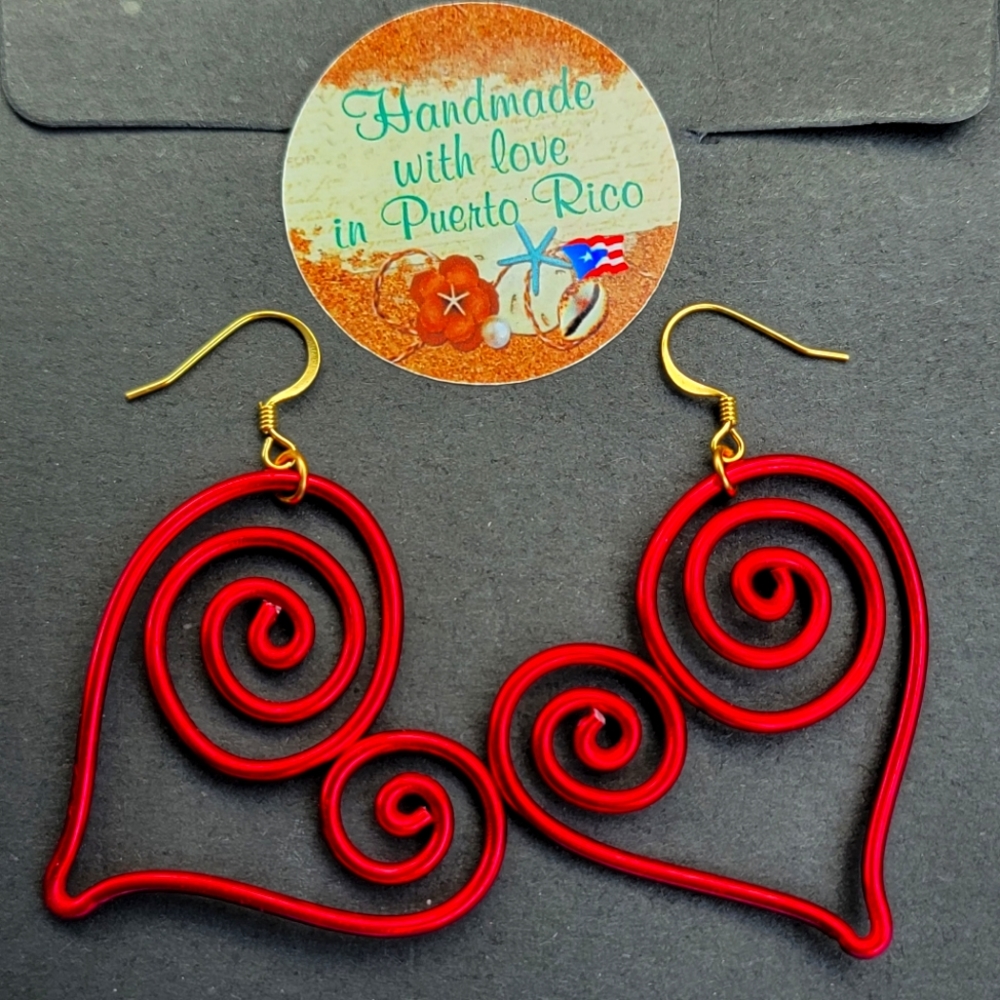 Gorgeous Wired Hearts earrings SHIPS NEXT DAY